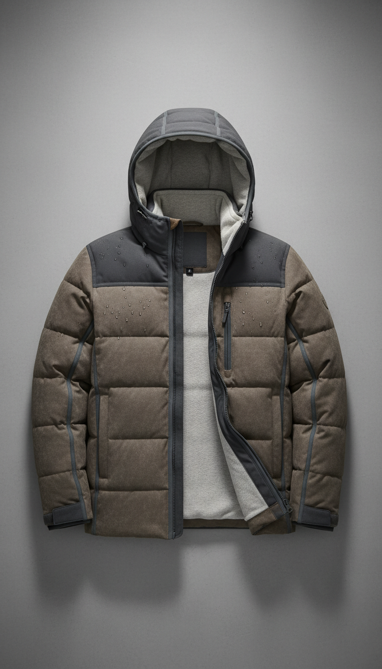 Insulated Parka With Matte Taping